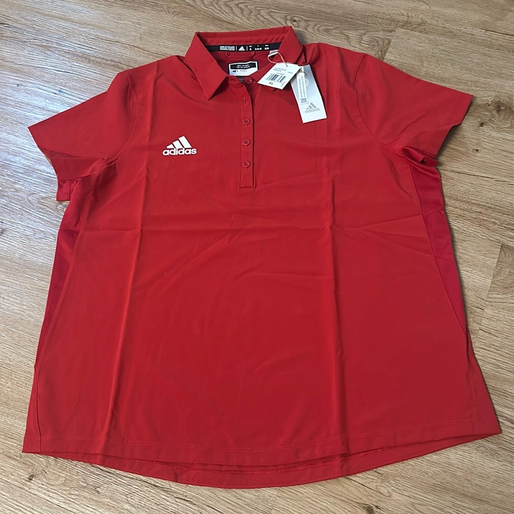 Adidas Scarlet Button-Up Polo Shirt